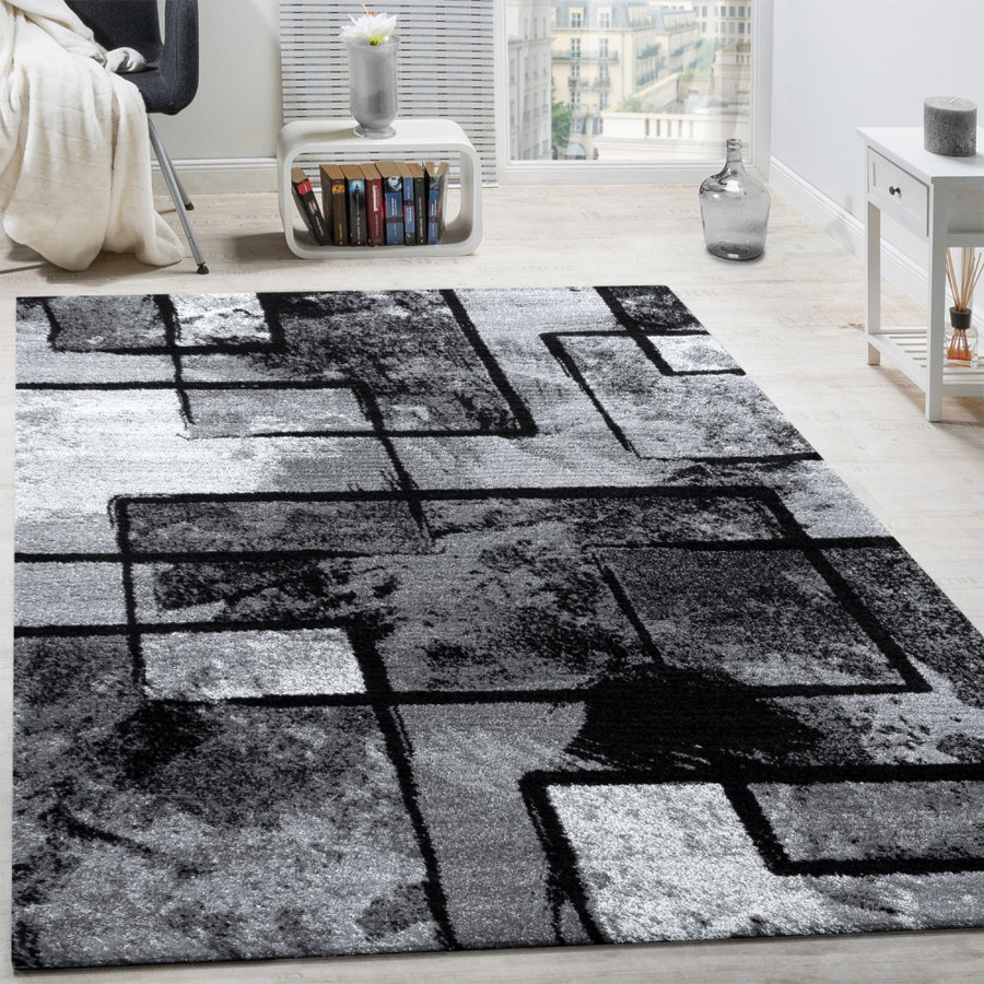 Kerttu Gray Black Area Rug